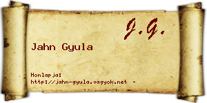 Jahn Gyula névjegykártya
